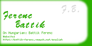 ferenc battik business card